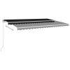 vidaXL Automatic Retractable Awning with Posts 16.4'x9.8' Anthracite