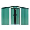 vidaXL Garden Shed 101.2"x154.3"x71.3" Metal Green