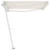 vidaXL Freestanding Manual Retractable Awning 157.5"x118.1" Cream