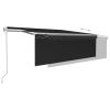 vidaXL Automatic Retractable Awning with Blind 13.1'x9.8' Anthracite