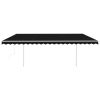 vidaXL Automatic Retractable Awning with Posts 16.4'x9.8' Anthracite