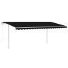 vidaXL Automatic Retractable Awning with Posts 16.4'x9.8' Anthracite