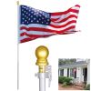 6.5ft Sectional Al Flag Pole w/US Flag Ball