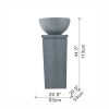 45"Tall Gray Finish Outdoor Zen Bowl Fountain Transitional Decoration Designed Water Feature for Patio or Deck