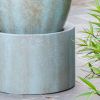 32"Tall Cement Urn Fountain Gray Green Tranquility Lawn Water Feature for Backyard or Garden