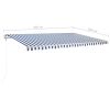 vidaXL Manual Retractable Awning with Posts 16.4'x9.8' Blue and White