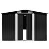 vidaXL Garden Shed 101.2"x154.3"x71.3" Metal Anthracite