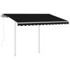 vidaXL Automatic Retractable Awning with Posts 9.8'x8.2' Anthracite