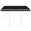 vidaXL Automatic Retractable Awning with Posts 9.8'x8.2' Anthracite
