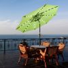 9ft Aluminum Patio Umbrella w/ 32 LEDs Chocolate