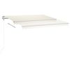vidaXL Manual Retractable Awning with LED 157.5"x118.1" Cream