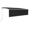 vidaXL Automatic Retractable Awning with Blind 16.4'x9.8' Anthracite