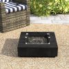 Living Source International Concrete/Glass Propane/Natural Gas Fire Pit Table (Charcoal)