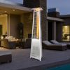 42; 000 BTU Stainless Steel Pyramid Patio Heater With Wheels