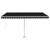 vidaXL Freestanding Manual Retractable Awning 157.5"x118.1" Anthracite