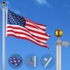 20ft Sectional Al Flag Pole w/US Flag Ball