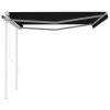vidaXL Automatic Retractable Awning with Posts 13.1'x9.8' Anthracite