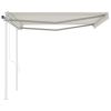 vidaXL Automatic Retractable Awning with Posts 13.1'x9.8' Cream