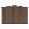 vidaXL Garden Shed Brown 101.2"x389.8"x71.3" Galvanized steel