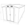 vidaXL Garden Shed 101.2" x 192.5" x 71.3" Metal Gray
