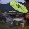 9ft Aluminum Patio Umbrella w/ 32 LEDs Chocolate