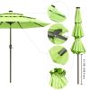 9Ft 3-Tiers 24LEDS Patio Umbrella Fruit Green