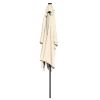 10x6.5ft Aluminum Patio Umbrella w/ 20 LEDs Beige