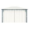 Gazebo with Curtain 157.5"x118.1" Cream Aluminum