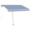 vidaXL Freestanding Automatic Awning 118.1"x98.4" Blue/White