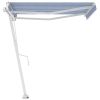 vidaXL Freestanding Automatic Awning 118.1"x98.4" Blue/White