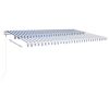 vidaXL Manual Retractable Awning with Posts 16.4'x9.8' Blue and White