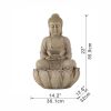 14 inches Sandstone Water Fountain Buddha Design Water Feature for Lawn & Garden