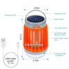 Solar USB Electric Bug Zapper Mosquito Insect Killer Lamp Portable UV Light Bulbs Fly Trap Catcher with 5 Light Modes Hanging Hook