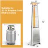 42; 000 BTU Stainless Steel Pyramid Patio Heater With Wheels