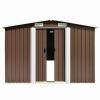 vidaXL Garden Shed 101.2" x 192.5" x 71.3" Metal Brown