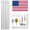 20ft Sectional Al Flag Pole w/US Flag Ball