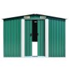 vidaXL Garden Shed 101.2" x 228.3" x 71.3" Metal Green