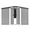 vidaXL Garden Shed 101.2" x 192.5" x 71.3" Metal Gray