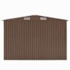 vidaXL Garden Shed 101.2" x 192.5" x 71.3" Metal Brown