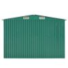 vidaXL Garden Shed 101.2" x 228.3" x 71.3" Metal Green