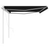 vidaXL Automatic Retractable Awning with Posts 16.4'x9.8' Anthracite