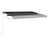vidaXL Automatic Retractable Awning with Posts 13.1'x9.8' Anthracite