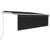 vidaXL Automatic Retractable Awning with Blind 13.1'x9.8' Anthracite