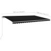 vidaXL Automatic Retractable Awning with Posts 16.4'x9.8' Anthracite