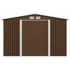 vidaXL Garden Storage Shed Brown 101.2"x80.7"x70.1" Steel