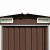 vidaXL Garden Shed 101.2" x 192.5" x 71.3" Metal Brown