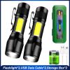 Mini Led Flashlight With Storage Box Portable Rechargeable Zoom Flashlight Waterproof Torch Lamp Lantern Camping Lights Outdoor