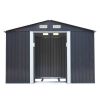 6.3' x 9.1' Outdoor Backyard Garden Metal Storage Shed for Utility Tool Storage