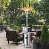 Outdoor Heater Propane Standing LP Gas Steel with Table and Wheels