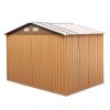 6.3' x 9.1' Outdoor Backyard Garden Metal Storage Shed for Utility Tool Storage